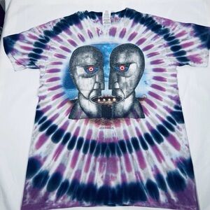 VINTAGE PINK FLOYD DIVISION BELL SUNDOG TIE DYE SHIRT Men’s M big logo y2k pink